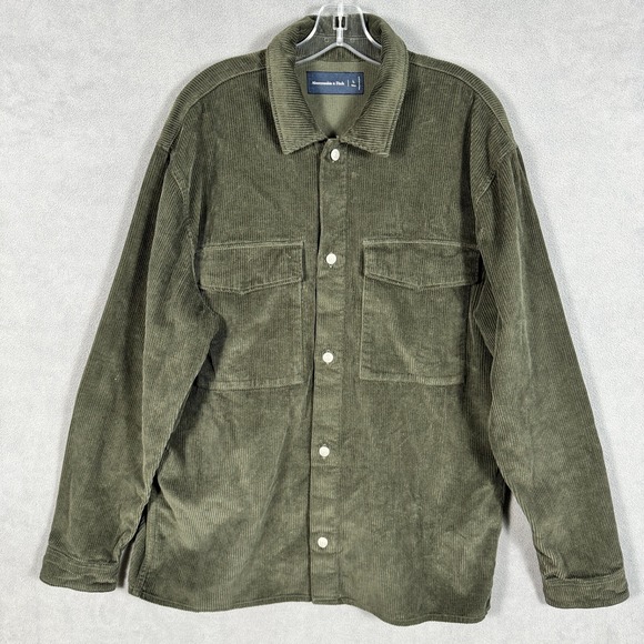 Abercrombie & Fitch Other - Vintage Abercrombie & Fitch Coat Jacket Shacket Men L Green Corduroy 100% Cotton